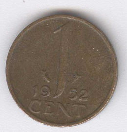 Holanda 1 Cent de 1952