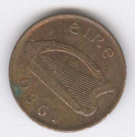 Irlanda 1/2 Penny de 1980