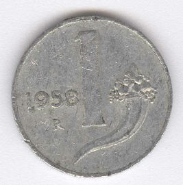 Italia 1 Lire de 1958
