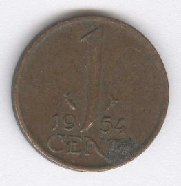 Holanda 1 Cent de 1954