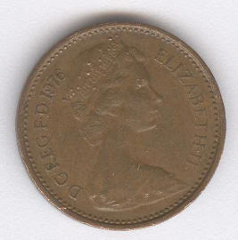 Inglaterra 1/2 New Penny de 1976