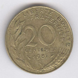 Francia 20 Centimes de 1987