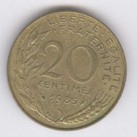 Francia 20 Centimes de 1985