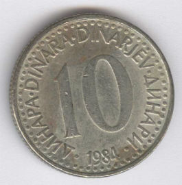 Yugoslavia 10 Dinara de 1984