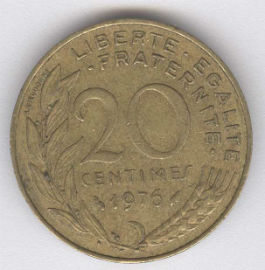 Francia 20 Centimes de 1976