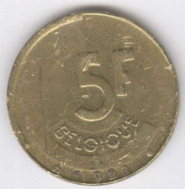Bélgica 5 Francs de 1993