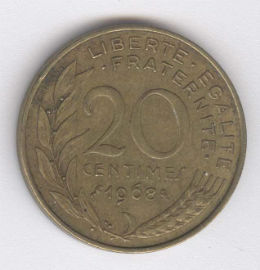 Francia 20 Centimes de 1968