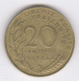 Francia 20 Centimes de 1984