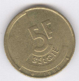 Bélgica 5 Francs de 1986 (Belgie)
