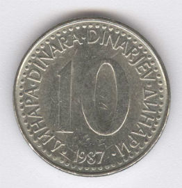 Yugoslavia 10 Dinara de 1987
