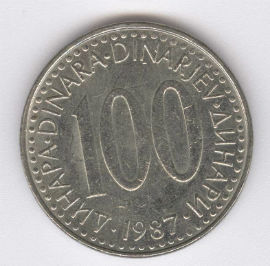 Yugoslavia 100 Dinara de 1987