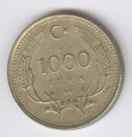 Turquía 1000 Lira de 1991