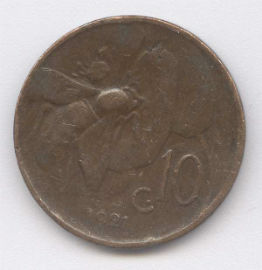 Italia 10 Centesimi de 1921