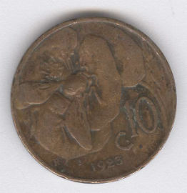 Italia 10 Centesimi de 1923