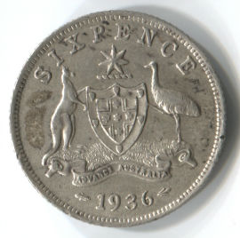Australia 6 Pence de 1936