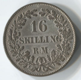 Dinamarca 16 Skilling de 1856