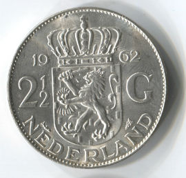 Holanda 2.5 Gulden de 1962