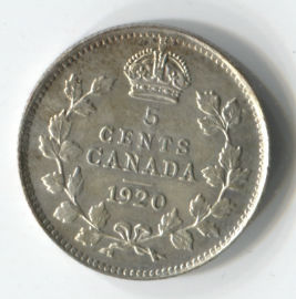Canadá 5 Cents de 1920