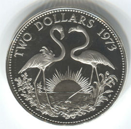 Bahamas 2 Dólares de 1973