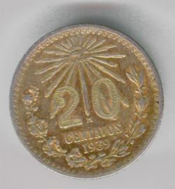 Mexico 20 Centavos de 1939
