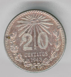 Mexico 20 Centavos de 1943
