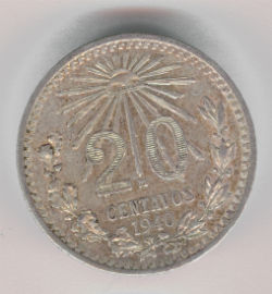 Mexico 20 Centavos de 1940